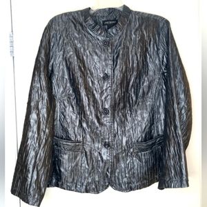 Lane Bryant plus size blazer size 26-28 button down metallic crinkle look